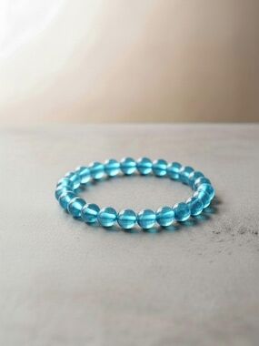 Turquoise Glass Bead Stretch Bracelet for Women